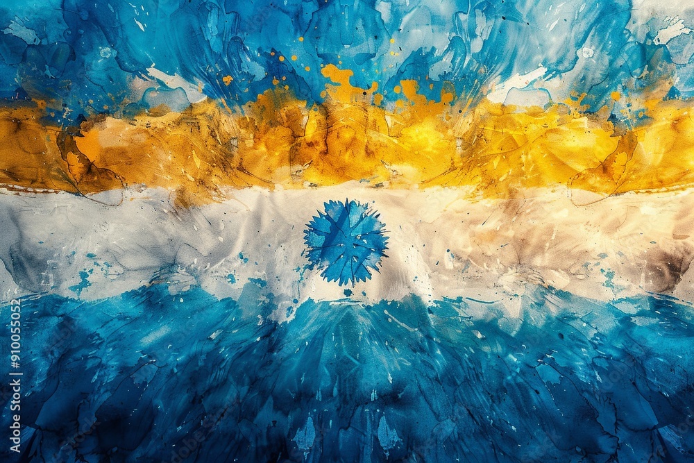 Poster this modern, minimalist design of the argentine flag features clean lines that emphasize the simplic