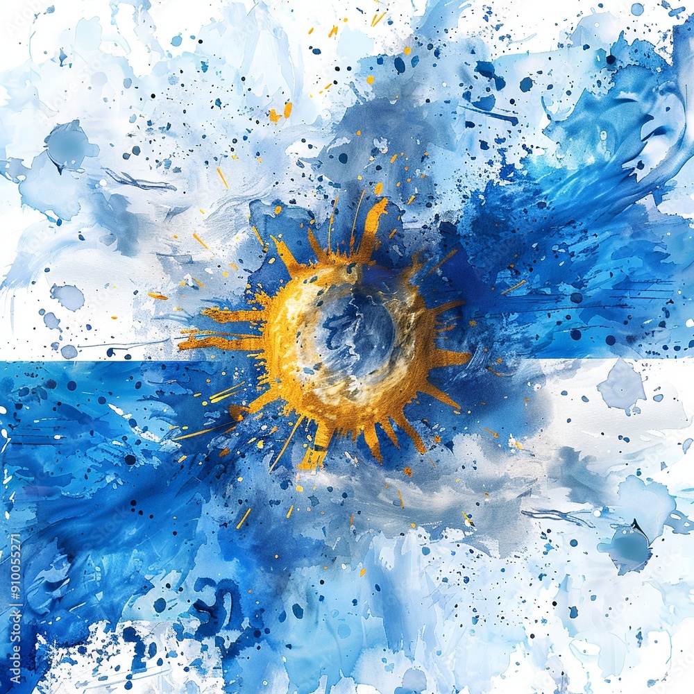 Poster this modern, minimalist design of the argentine flag features clean lines that emphasize the simplic
