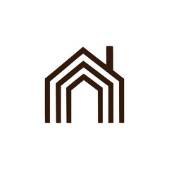 house building real estate line logo vector illustration template design