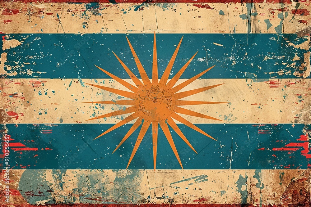 Poster this modern, minimalist design of the argentine flag features clean lines that emphasize the simplic