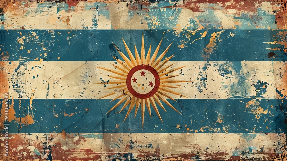 Poster this modern, minimalist design of the argentine flag features clean lines that emphasize the simplic