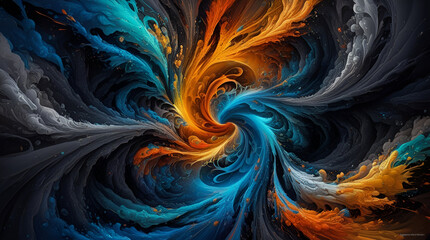 **"Dynamic Swirls and Colorful Splashes Abstract Background"**