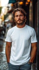Fototapeta premium White blank T-shirt mockup | T-shirt | Mockup
