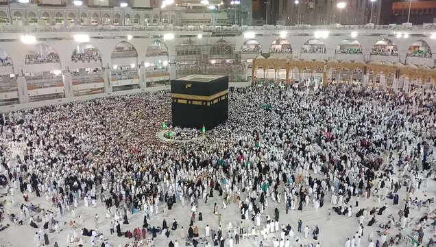 Kaaba the center of Islam's most important mosque, the Masjid al-Haram in Mecca, Saudi Arabia