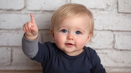 A young child eagerly raises their hand, engaging in a classroom discussion while seated at a wooden table in a bright and inviting environment