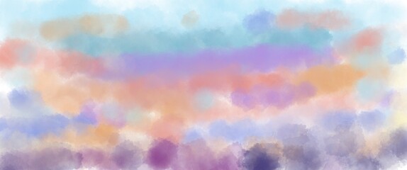 夕焼け空のニュアンスイラスト