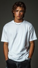 Obraz premium White blank T-shirt mockup | T-shirt | Mockup
