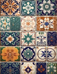 Pattern with vintage tiles