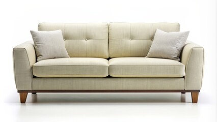 Fototapeta premium Comfortable modern sofa isolated on white background , interior, furniture, living room, couch, comfortable, contemporary, design
