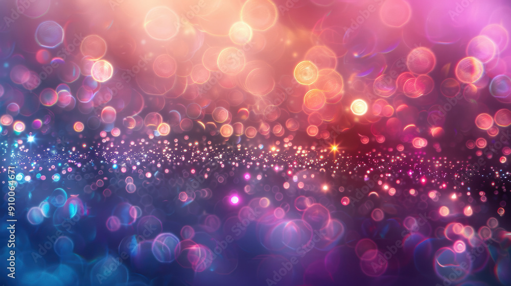 Poster abstract blurred bokeh background with glittering lights creating a festive mood