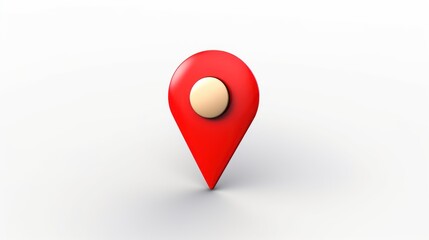 red location symbol pin icon sign or navigation locator map travel gps  on white background 