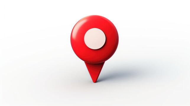 red location symbol pin icon sign or navigation locator map travel gps  on white background 