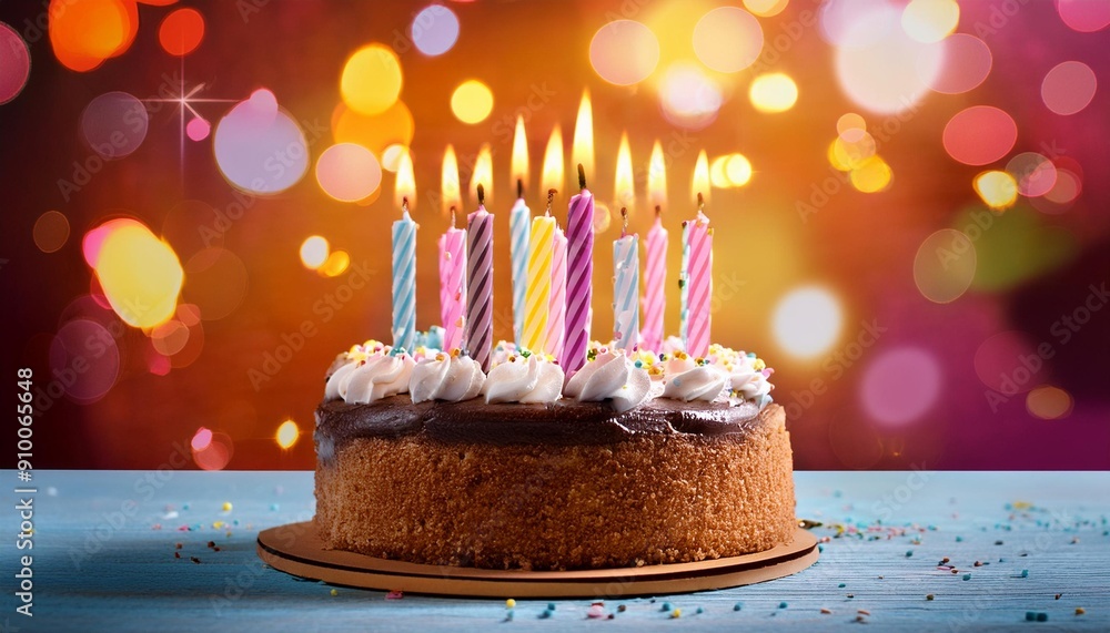 Poster sweet moments: birthday cake and candles