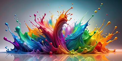 Colorful Abstract Splash Art With