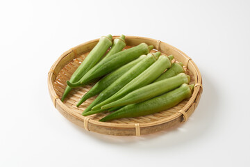 オクラ　白背景イメージ