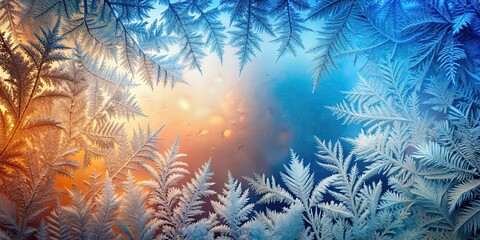 Vibrant frosty design on a window , colorful, frosty, pattern, window, ice, abstract, design, cold, winter, vibrant