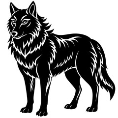 black and white wolf