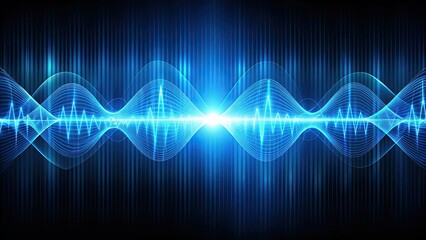 Naklejka premium Abstract technology background with blue waves and oscillograms , blue, green, black, abstract, waves, oscillograms