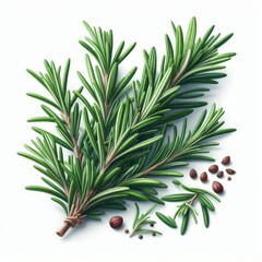 Fototapeta premium rosemary branch isolated on white or transparent 