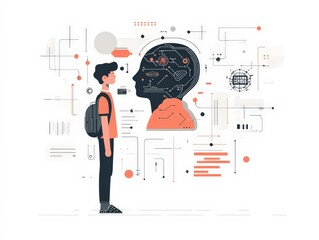 Futuristic Machine Learning Algorithms - Neural Network AI Technology Illustration