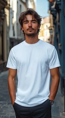 Fototapeta premium White blank T-shirt mockup | T-shirt | Mockup