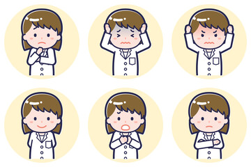 女性薬剤師のポーズセット_05