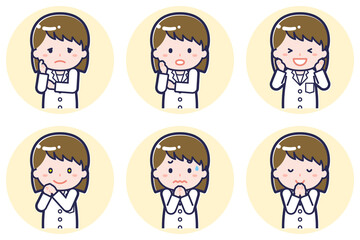 女性薬剤師のポーズセット_04