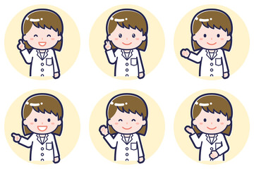 女性薬剤師のポーズセット_03