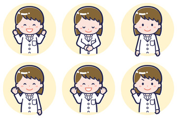 女性薬剤師のポーズセット_02