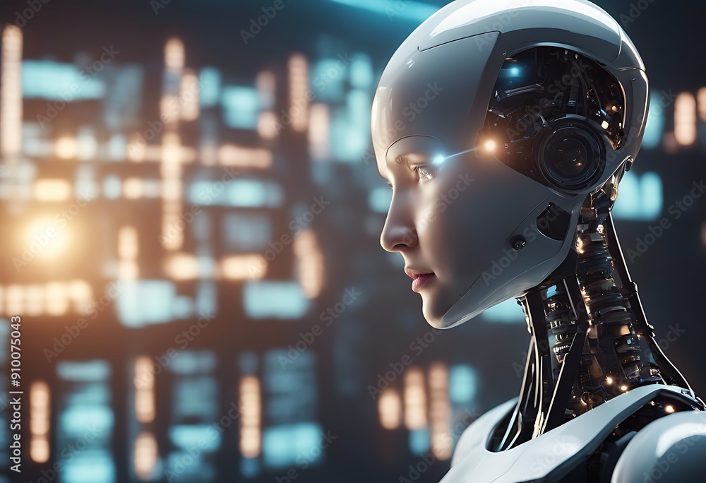 Poster living human mining artificial computer future concept data gital hand people digital futuristic cyb