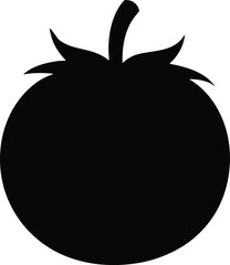  Illustration tomato vector silhouette design black and white.