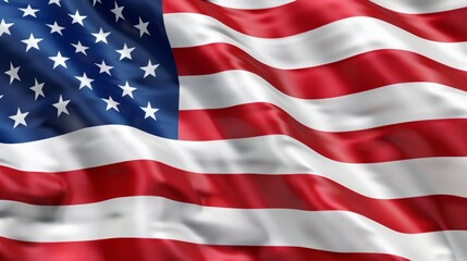 Obraz premium a flag waving in the wind, with copy space for text. Perfect for USA themed banners and festive backgrounds.