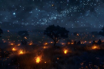 Night Sky with Starry Lights