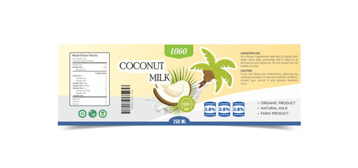 Coconut milk Packaging Template Design.