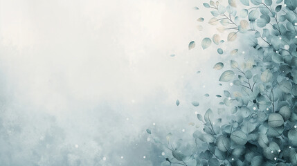 A blue and white background with a tree in the foreground