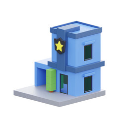 Fototapeta premium 3d render of a police building