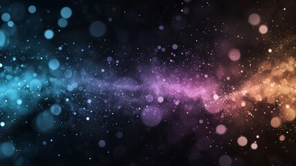 Obraz premium Abstract cosmic background with vibrant colors and bokeh lights.