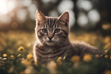 Fototapeta premium kitty adorable angry animal baby background beautiful cat charming cuddly curious cute domestic ear expression eye face felino fox funny fur furry isolated kitten looking open pet posing pretty