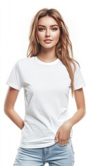 Obraz premium White blank T-shirt mockup | T-shirt | Mockup