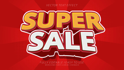3d editable super sale text effect graphic style template