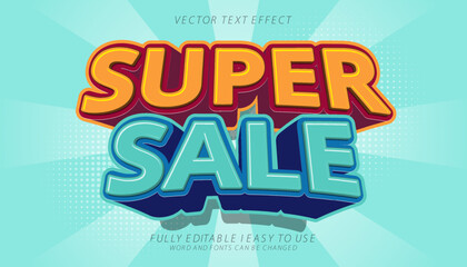 3d editable super sale text effect graphic style template