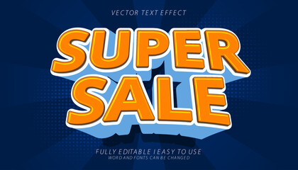 3d editable super sale text effect graphic style template