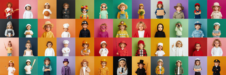 Childhood Dreams: Exploring Future Careers in a Diverse and Happy Group of Kids