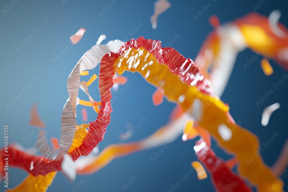 Poster structure of dna molecule. dna double helix. genetic biotechnology research in human genome cells. s