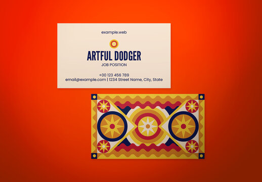 Pop Abstract Pattern Business Card Layout