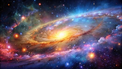 Fototapeta premium A mesmerizing view of an endless universe filled with colorful galaxy stars, galaxies, stars, space, cosmic, astronomy