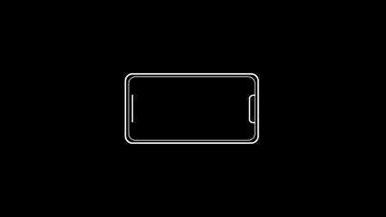 Device rotation sign. Flip the Gadget. Smart phone. Rotate concept, turning concept on black background.