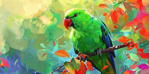 Fototapeta premium Beautiful female Eclectus Parrot