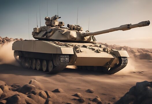 illustration 3d bradley ma tank three-dimensional render american us army military scheme vehicle war armored modern battle weapon gun white background isolated clip art combat force
