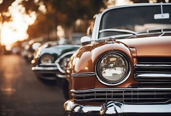 classic view car vintage automobile transportation vehicle traffic retro motor luxury 50s antique auto chrome city closeup design detail drive fin grill headlamp history legend